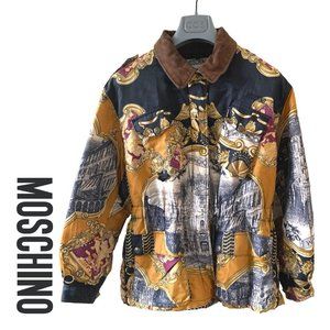 moschino couture jeans baroque all over print archive downs jacket size S